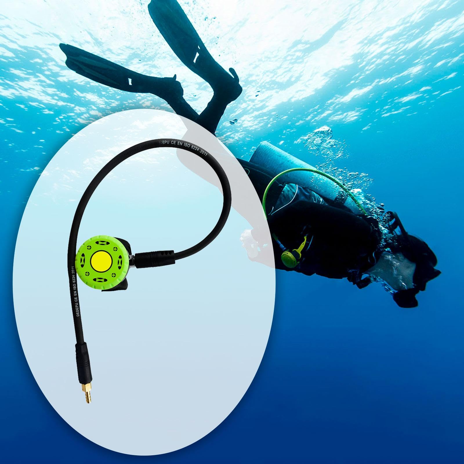 Colaxi Dive Snorkel 2ND Stage Regulator Silicone Mouthpiece Professional Accessory for Diving Activities Easily Install Fit, Green