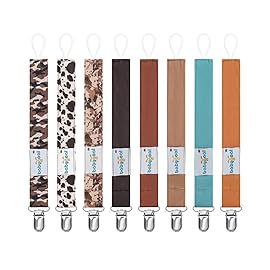 babygoal Baby Neutral Pacifier Clips, 8 Pack Binky Paci Holder Clips for Baby Boys and Girls Fits Most Pacifiers and Binkies 8MP46-B