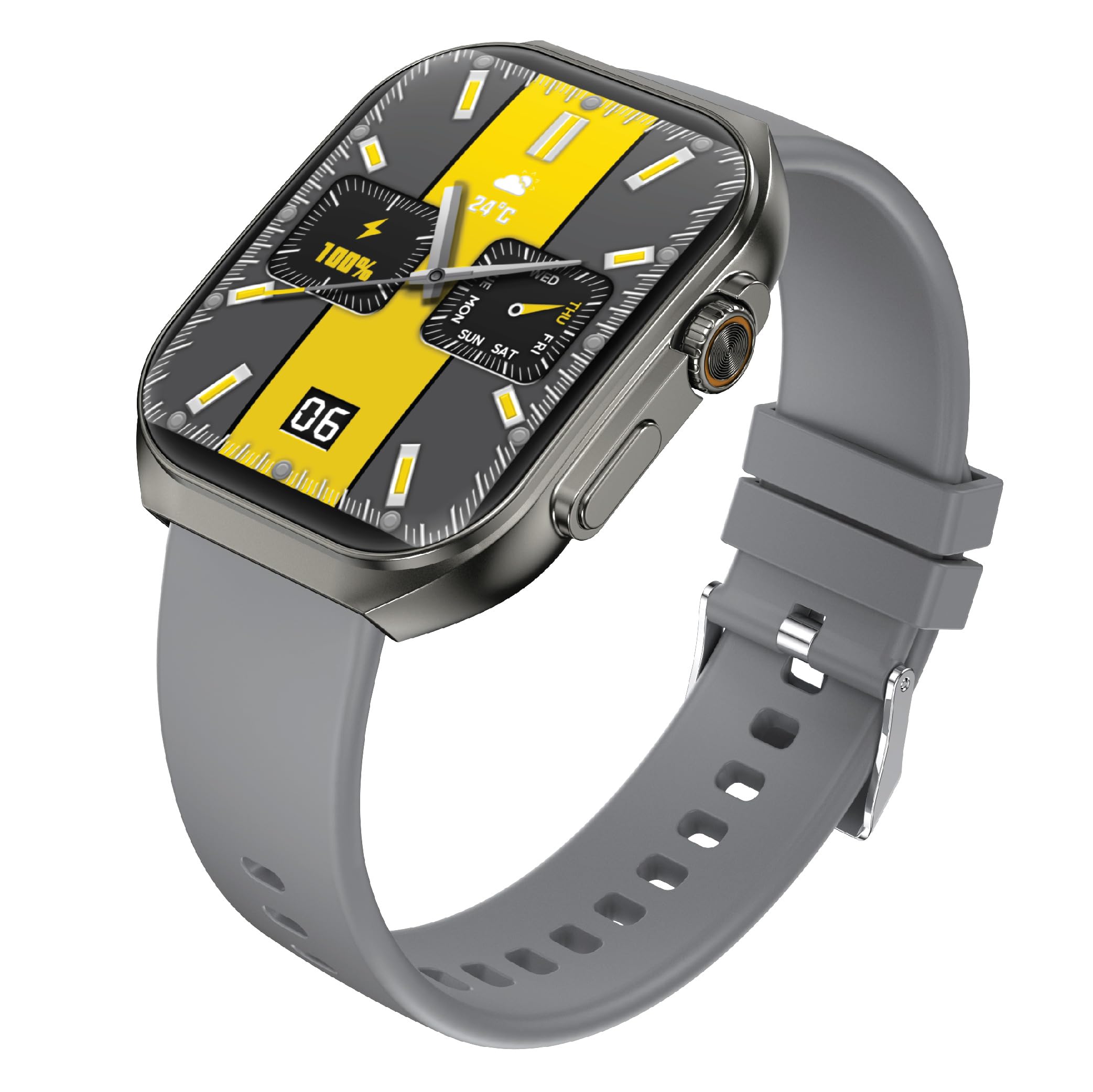 H-Watch Curve Smartwatch, 2.04” AMOLED Display, Bluetooth Calling, Health Tracking & 7 Day Battery Life-HEZ-SW-10 (Gray)