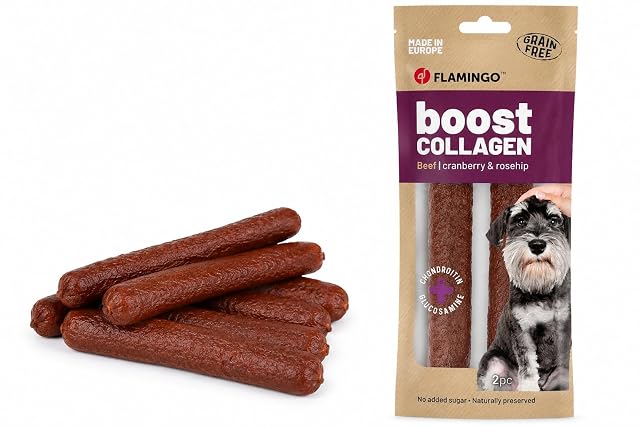 Snacks para Perros - Boost Salchicha con Vacuno y colágeno - Apoyo para Las articulaciones - 2 x 100 g