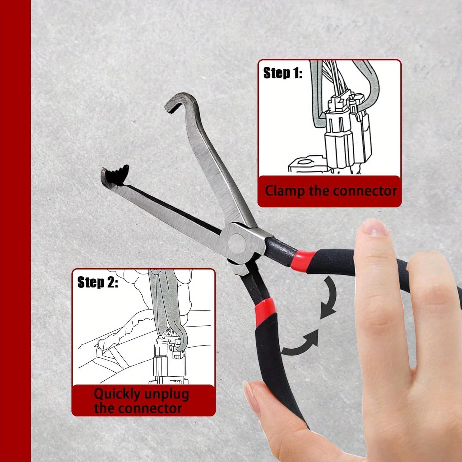 Alicate de desconexão elétrica, ferramentas automotivas de 20 cm, alicate de conector elétrico, ferramentas de desconexão de conector elétrico automotivo