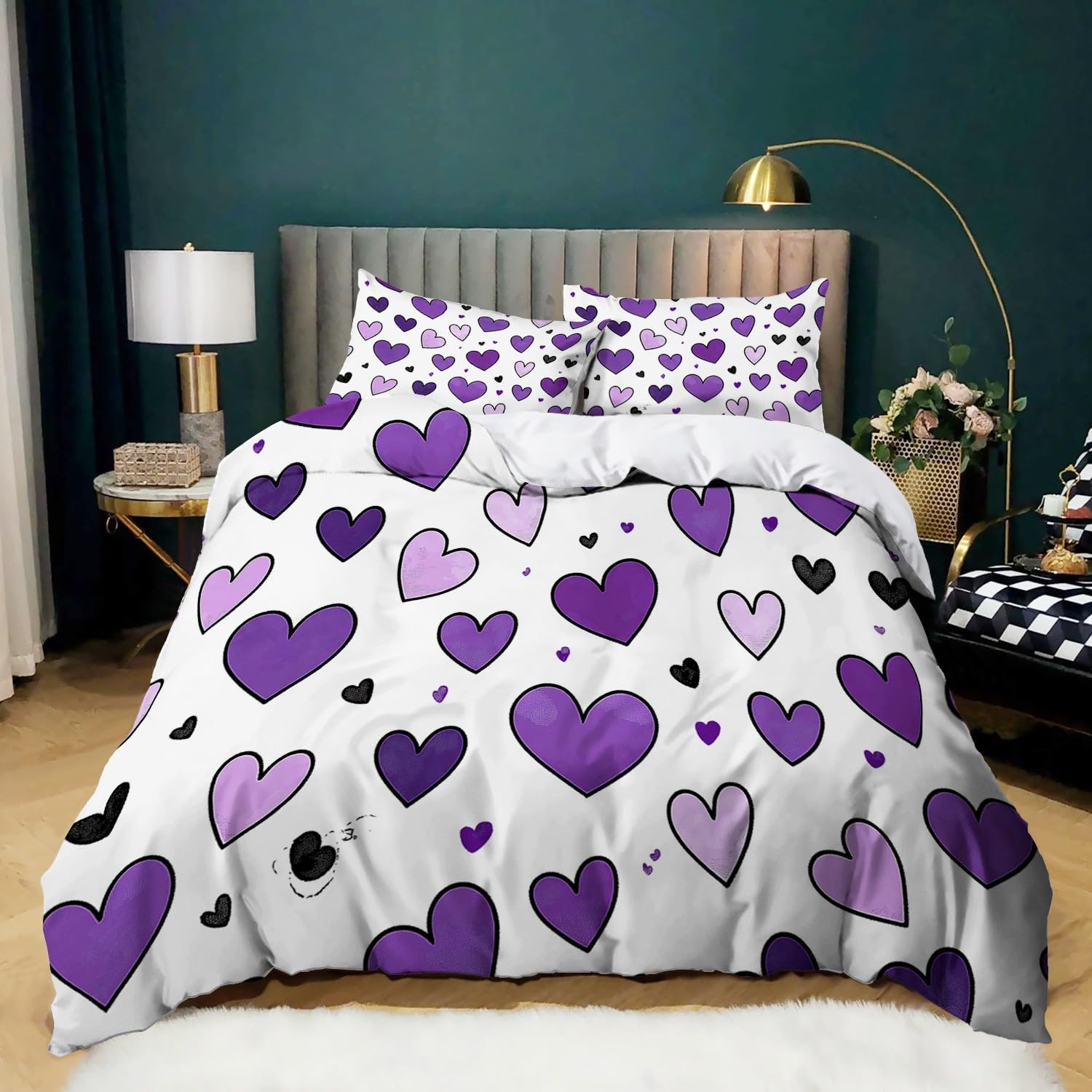 Parure de lit 240 x 220 douce et facile à laver avec fermeture éclair