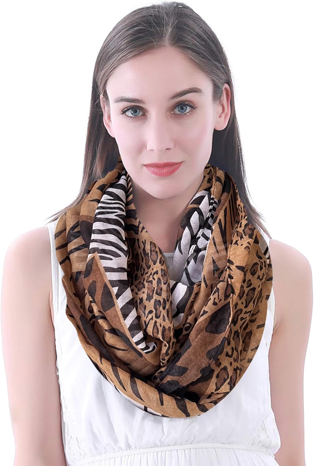 Luipaard met dierenprint Dames Snood Sjaal Lichtgewicht, Eén Maat