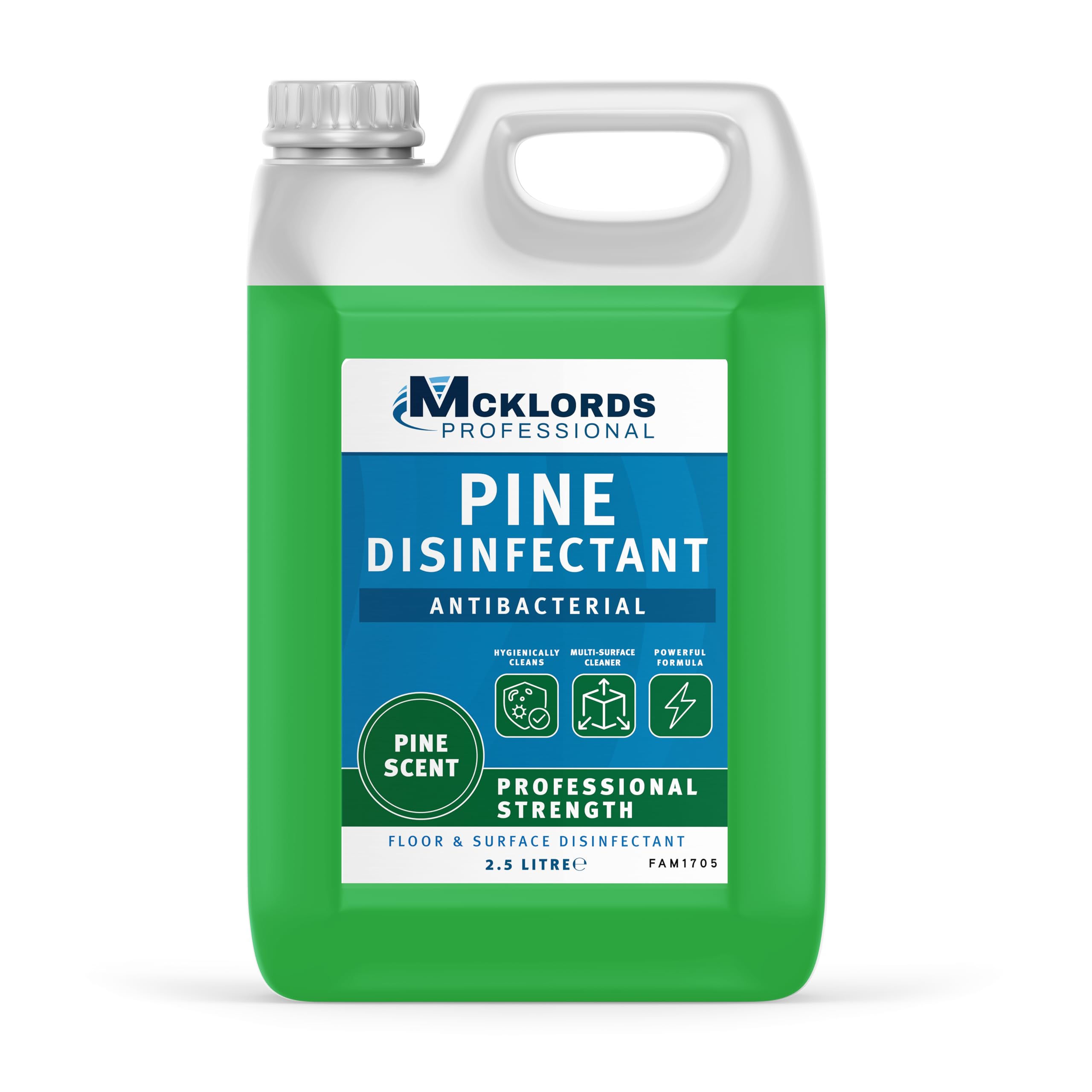 McKLords Professional - Pine Disinfectant - Antibacterial Floor & Surface Cleaning Liquid - Fresh Pine Scented Disinfectant 2.5L
