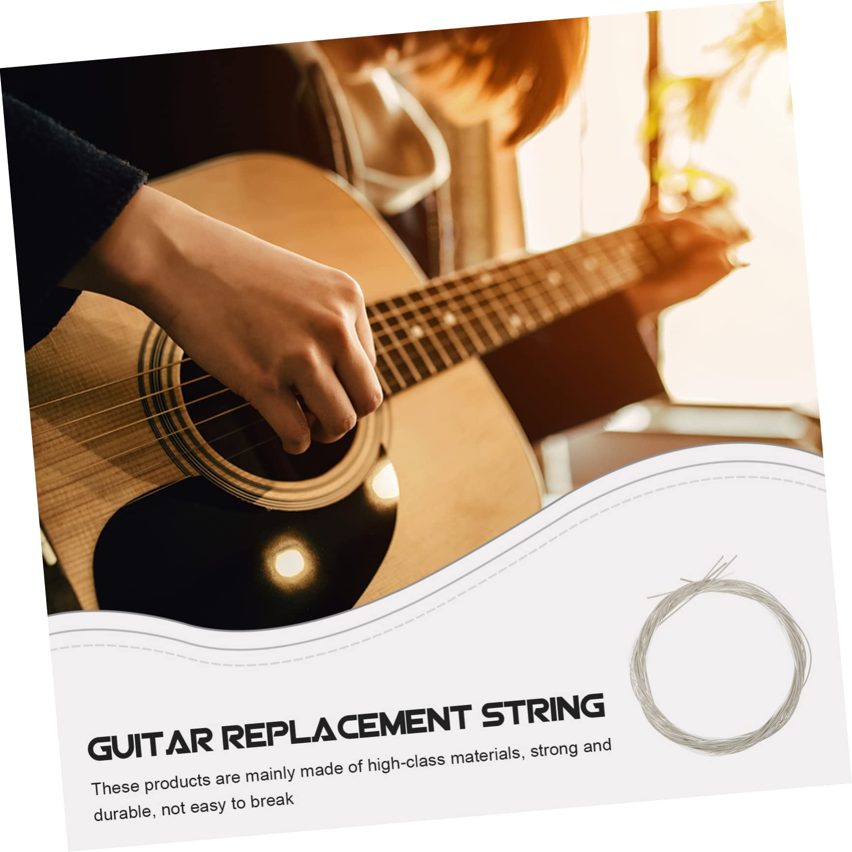 ifundom 5 Set Di Corde Per Chitarra Folk Pratiche Corde Per Chitarra Acustica Corde Per Basso Di Ricambio Corde Per Chitarra in Legno Facili Da Usare Per Chitarra Con Corde 12 Pezzi * 5