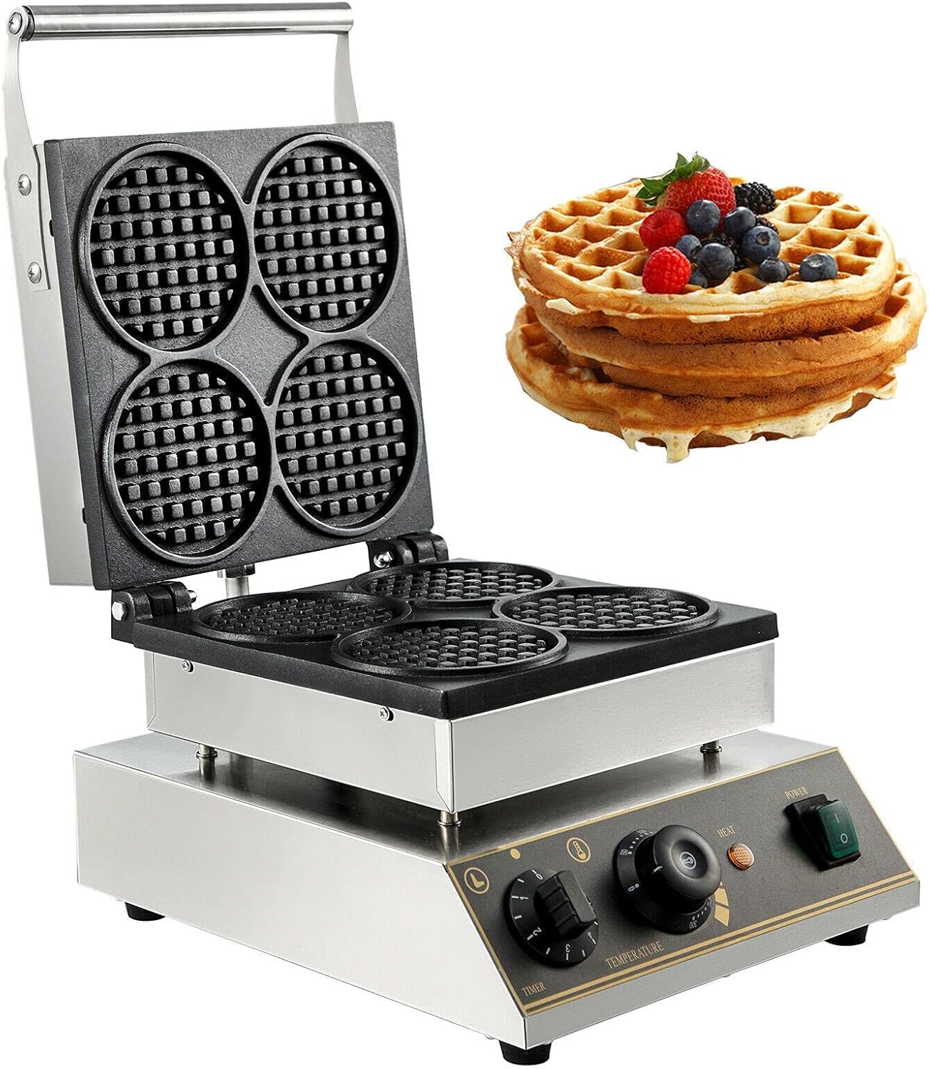 Electric Waffle Maker Sandwich Crepe Machine (2Pcs Sandwich)