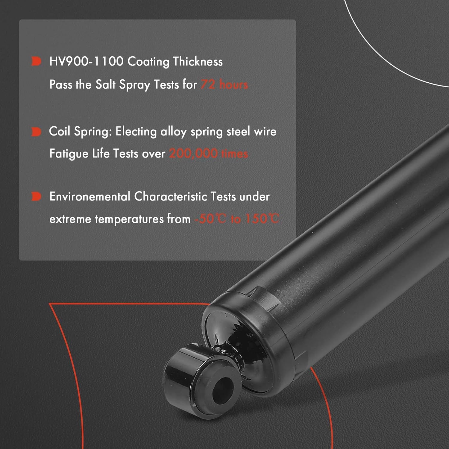 A-Premium Rear Pair (2) Shock Absorber Compatible with Ford F-350 Super Duty 2005-2010, RWD, Driver and Passenger Side