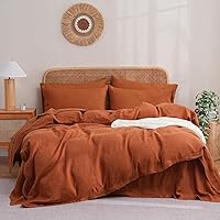 Vista 23 de S VICTORY SYMBOL - Juego de funda de edredón de lino 100% orgánico, juego de ropa de cama de lino francés lavado a piedra, funda de edredón