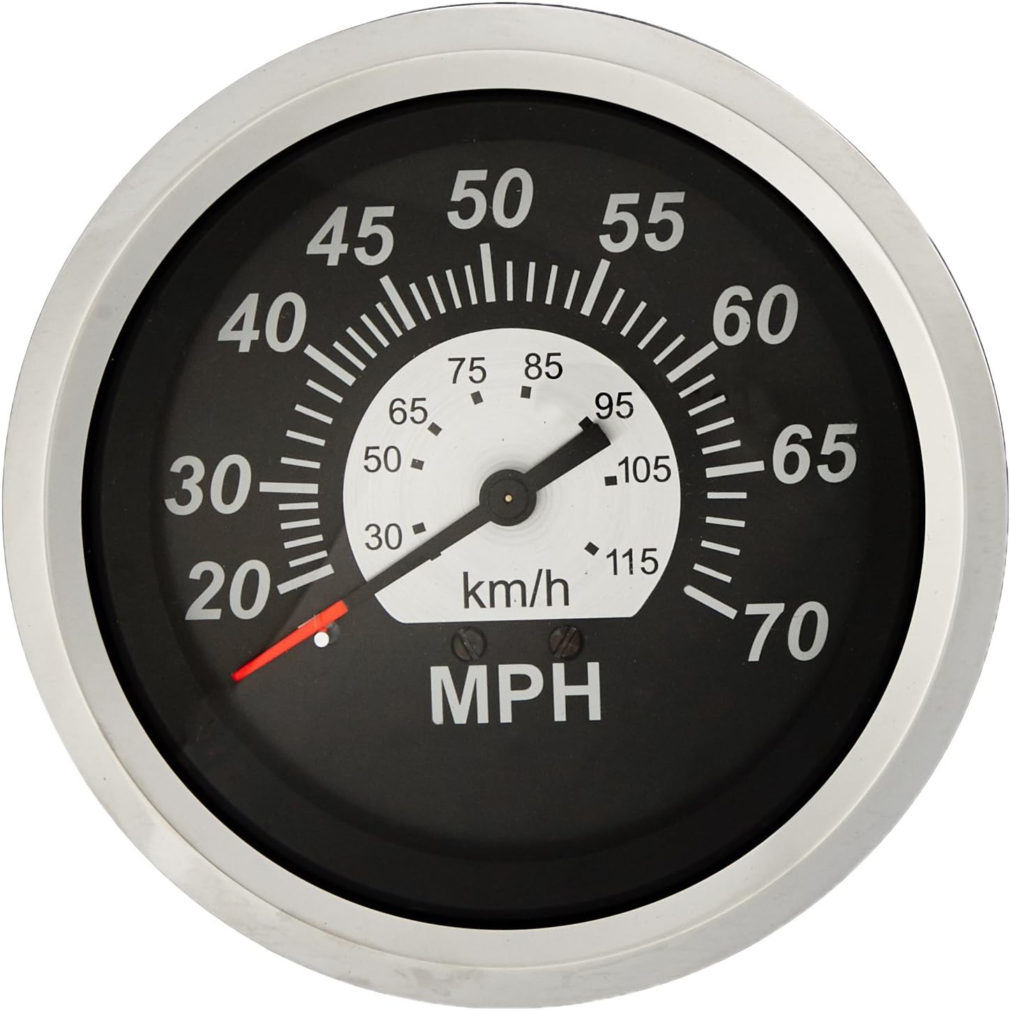 Sierra International 63480P Sterling Scratch Resistant Water Temperature Gauge, 2"