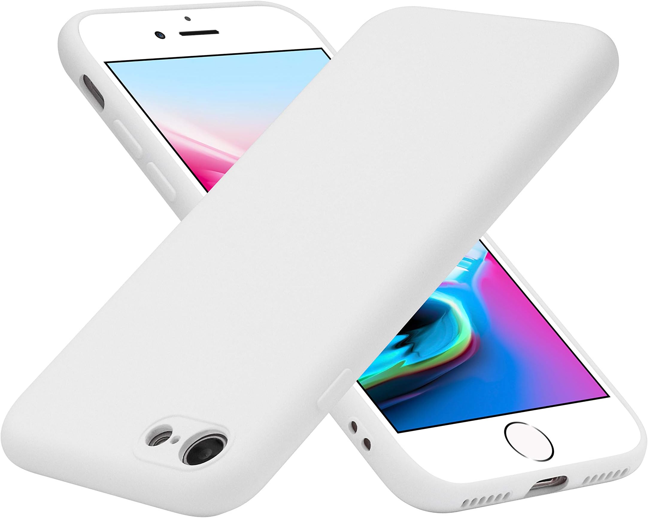 Weduda iPhone 8 Case, iPhone 7 Case,Liquid Silicone Phone Shell Soft Touch Cover Full Body Protection Matte Case for iPhone 8 iPhone 7-White