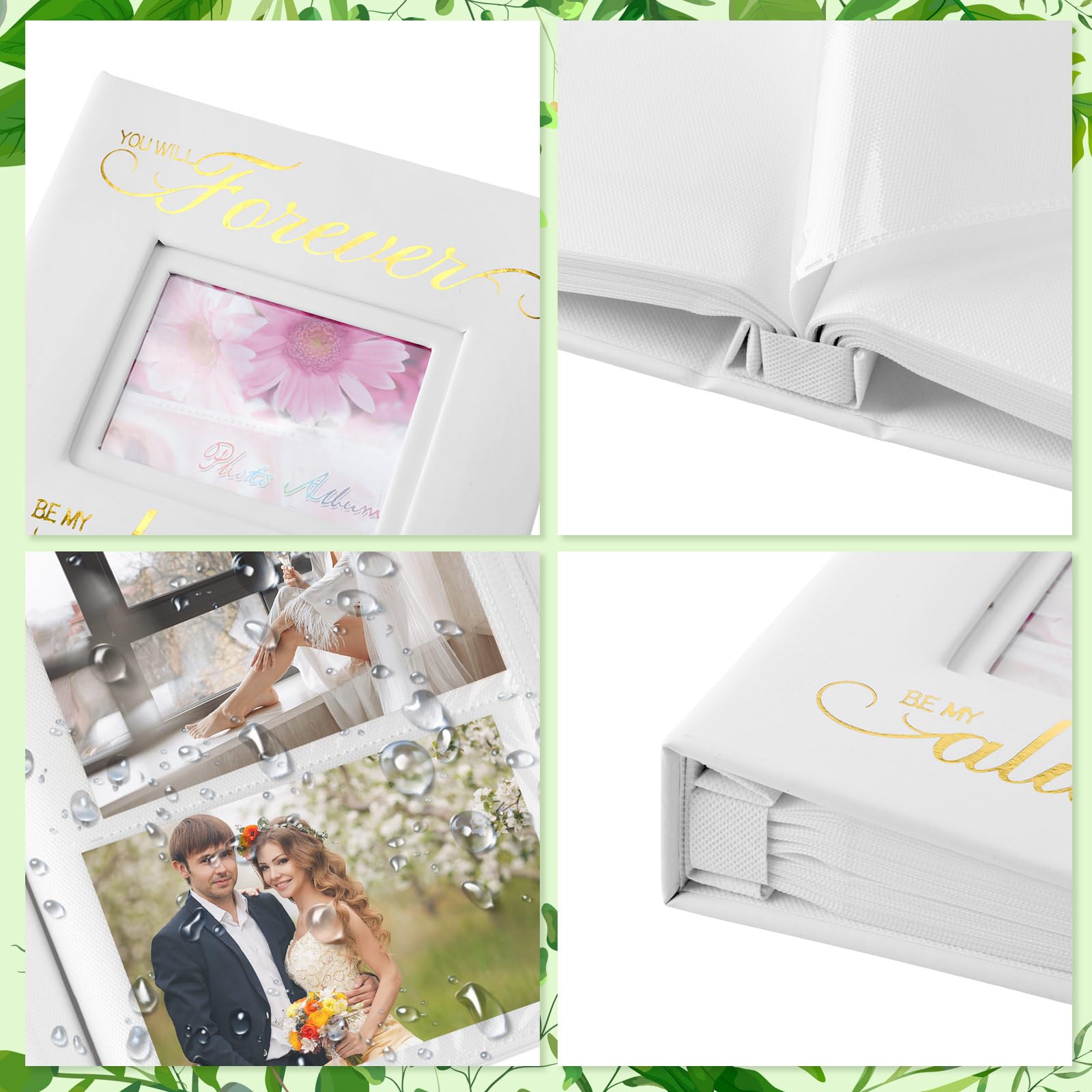 Dunzoom 200 sztuk skórzany album fotograficzny ślubny 10 x 16 cm okno ślubne album fotograficzny album z wycinkami prezenty ślubne dla nowożeńców