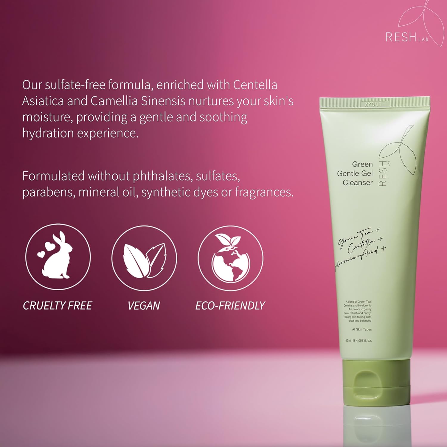 Gentle Gel Cleanser – 120ml | Foaming Face Wash with Natural Plant Extracts for Sensitive Skin | Makeup Remover & Hydrating Facial Cleanser | Deep Pore Cleanse Without Drying - Image 2