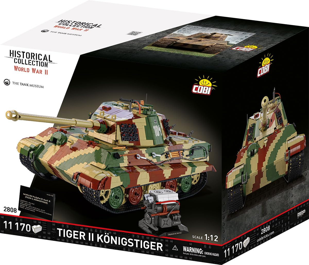 Tiger II Königstiger Scale 1:12, 86cm x 32.5cm x 29cm, Dreifarbig