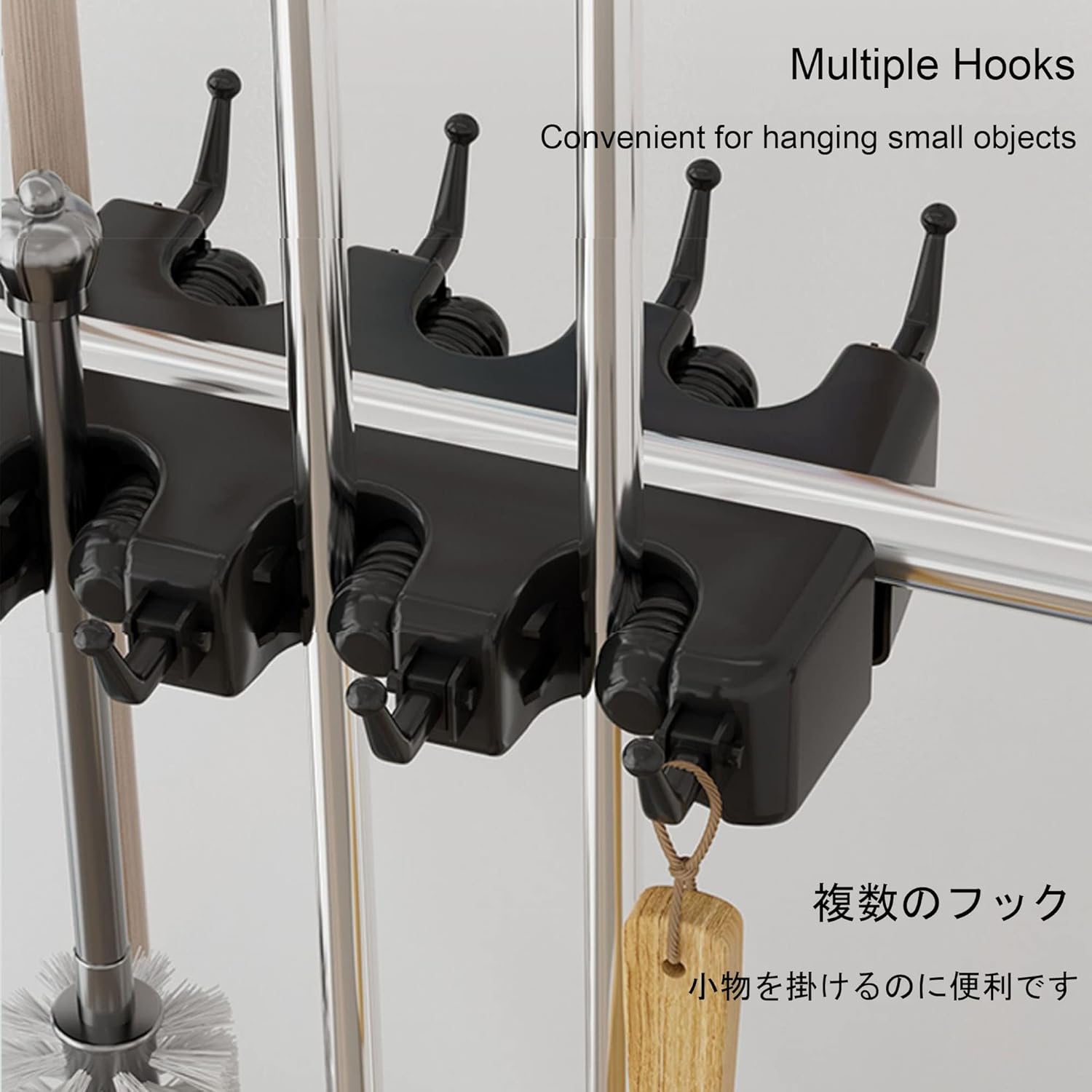 Movable Broom Mop Holder Put Wet Mops,Garden Cleaning Tool Cart,Commercial Mop Rack,Cleaning Supplies Organize and Storage,Movable Stainless Steel Umbrella Stand,with Tray,Wheels