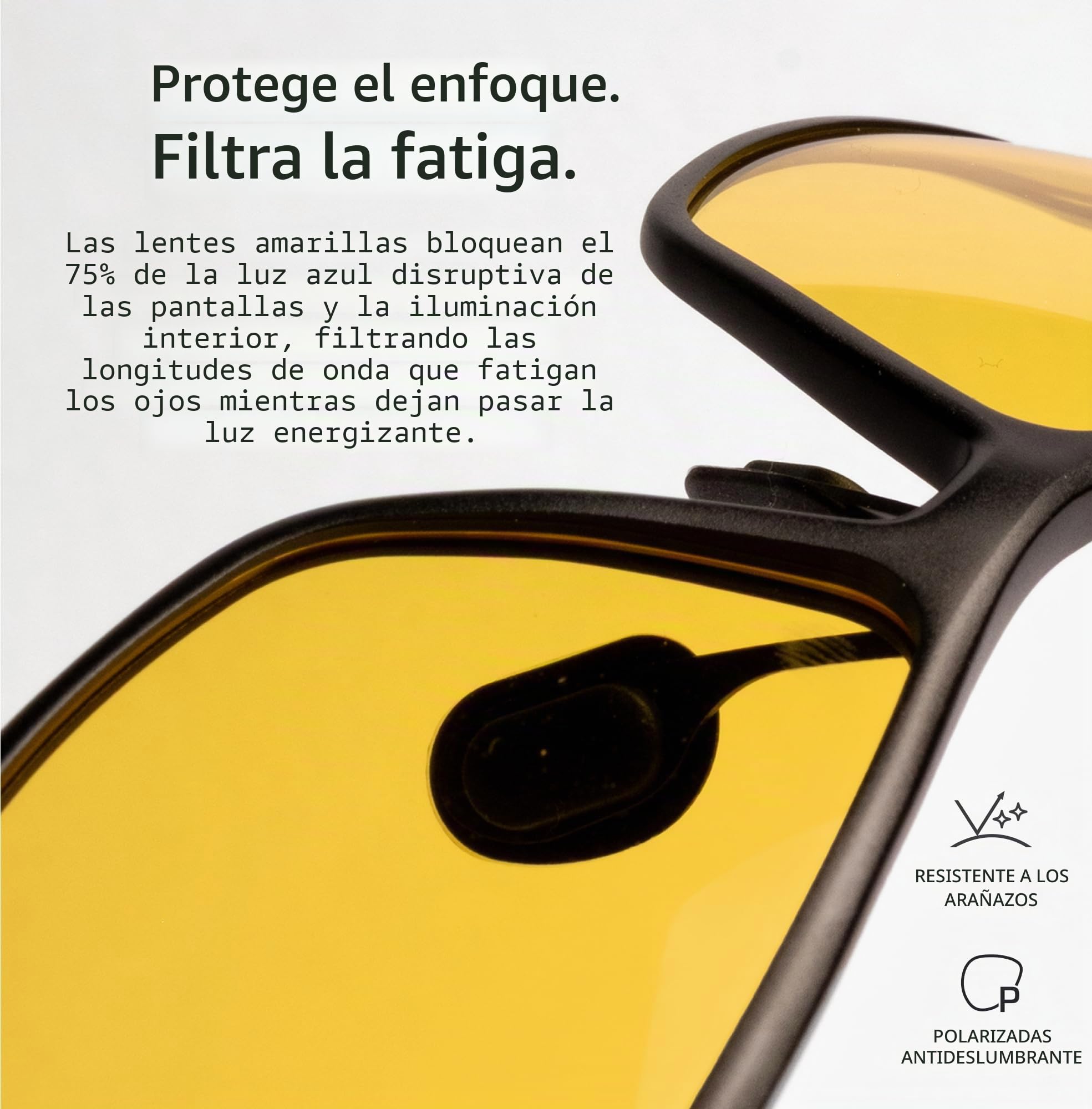 TrueDark by Dave Asprey | Daylights Elite | Gafas de luz azul para mujeres y hombres, lentes amarillas bloquean el 75% de la luz azul para uso intenso de pantalla diurna