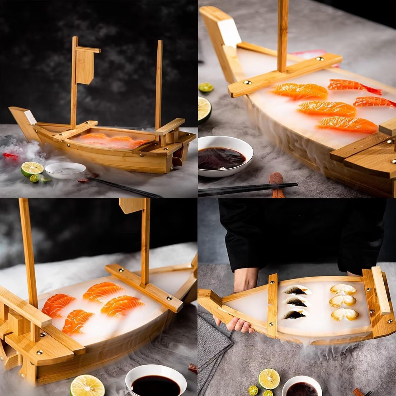 寿司ボート 大型 刺身盛台 舟盛り 寿司盛台 盛器 舟盛り皿 刺身皿 寿司ツール 将軍舟 川舟 お寿司 木製 盛付皿 料理船 飲食店