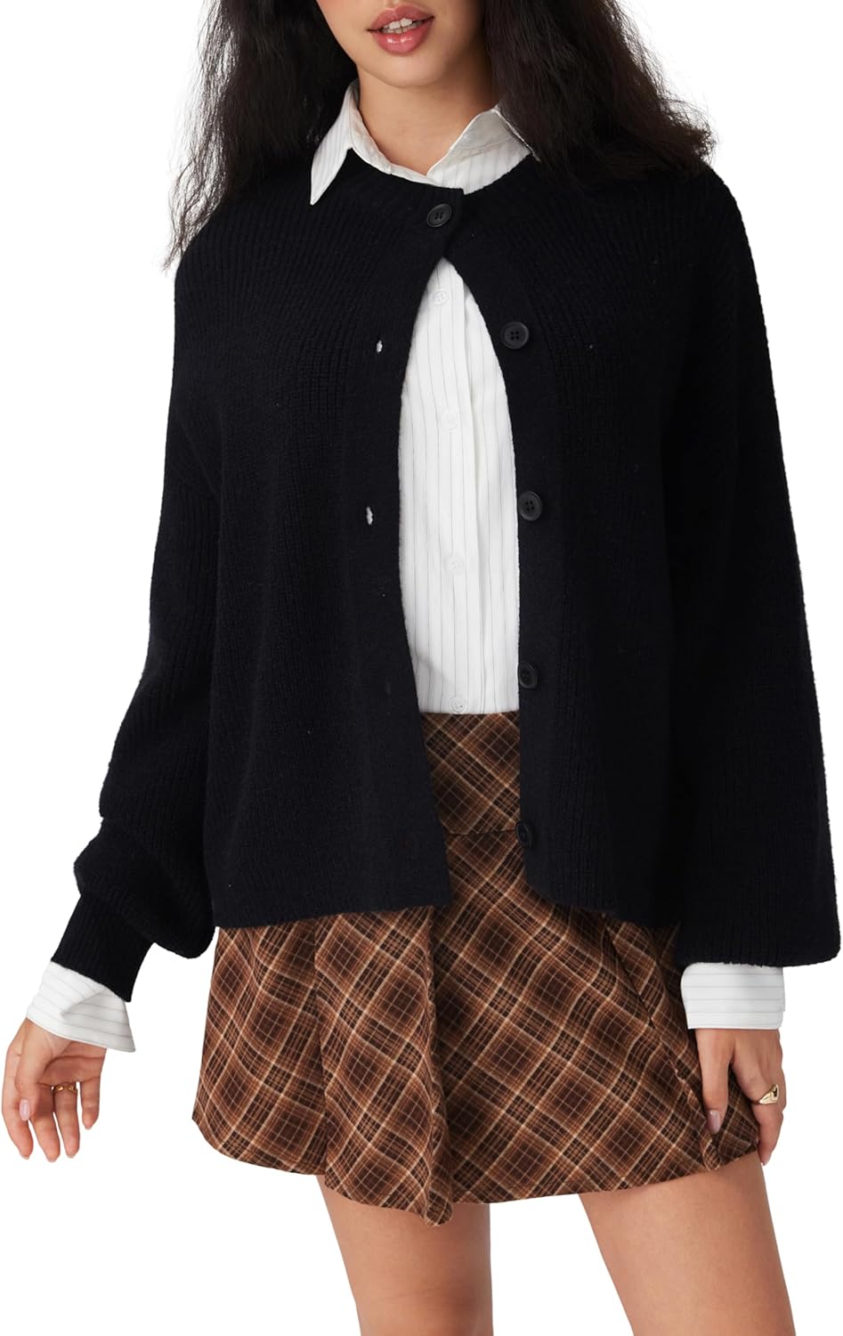 CIDER Womens Button Down Long Sleeve Crew Neck Cardigan Sweater Knitwear Casual Soft - Image 4