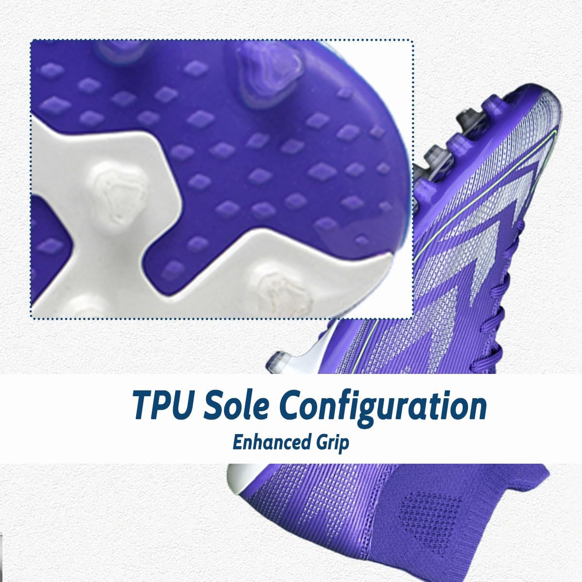 HESBITEUL Men's Soccer Cleats Professional: AG Football Boots Athletic Breathable for Outdoor - Indoor Futsal Socking Boots for Youth Professional Training