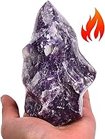 Vista 20 de AMOYSTONE Torres de Piedra en Forma de Llama de Cuarzo Rosa y Azul, Grandes Cristales Curativos de Cuarzo para Decoración del Hogar 1.0LBS