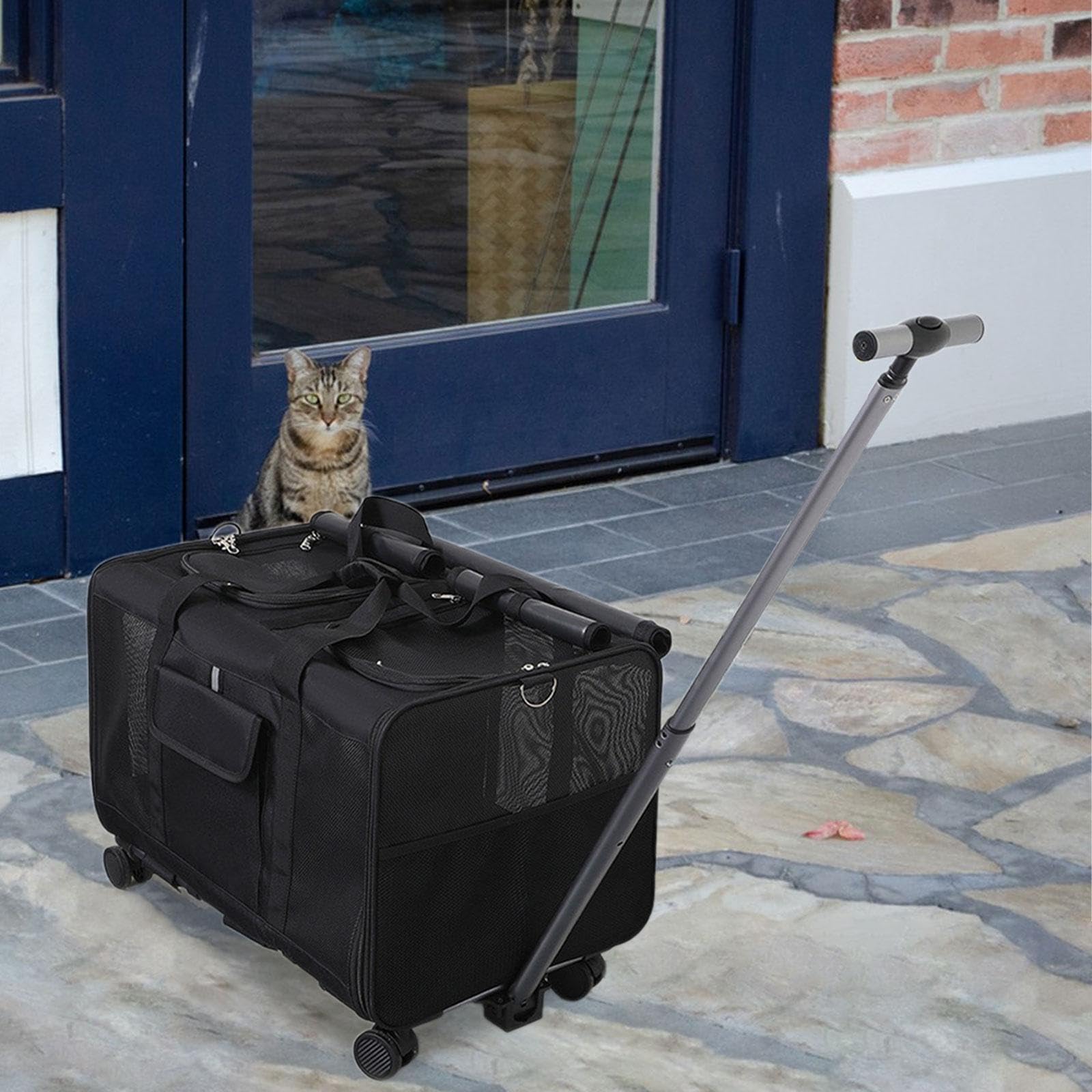 Portable Pet Transporter for Small Pets, Travel Tote, Black