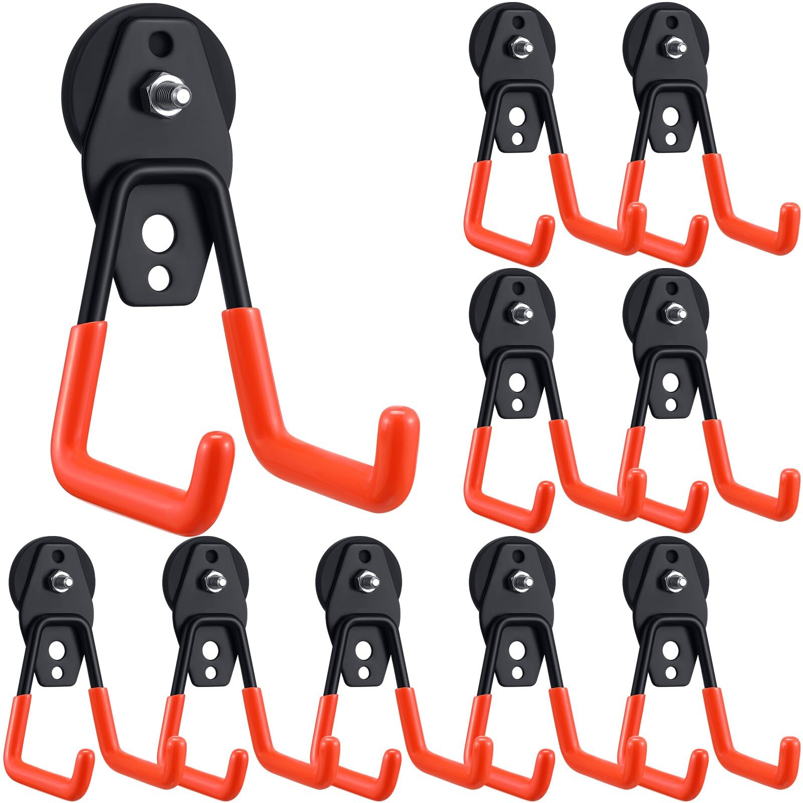 Landhoow 10 Pcs Large Magnetic Hooks Heavy Duty Magnet Hooks, Orange