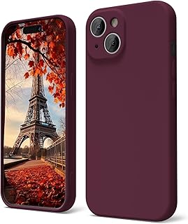 Silicon Soft Mobile Magic Camera Protection Case with Microfiber Lining For Apple iPhone 15 6.1 Inch (Wine Red)