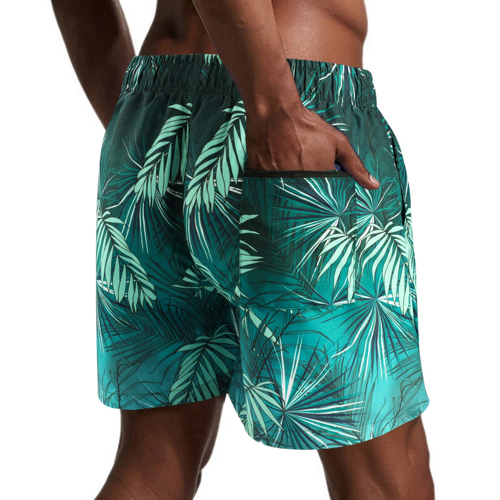 Danfiki Pantaloncini Costume da Bagno Uomo Asciugatura Veloce Calzoncini da Beach Costume da Bagno Fodera Rete con Taschino e Coulisse Trunks