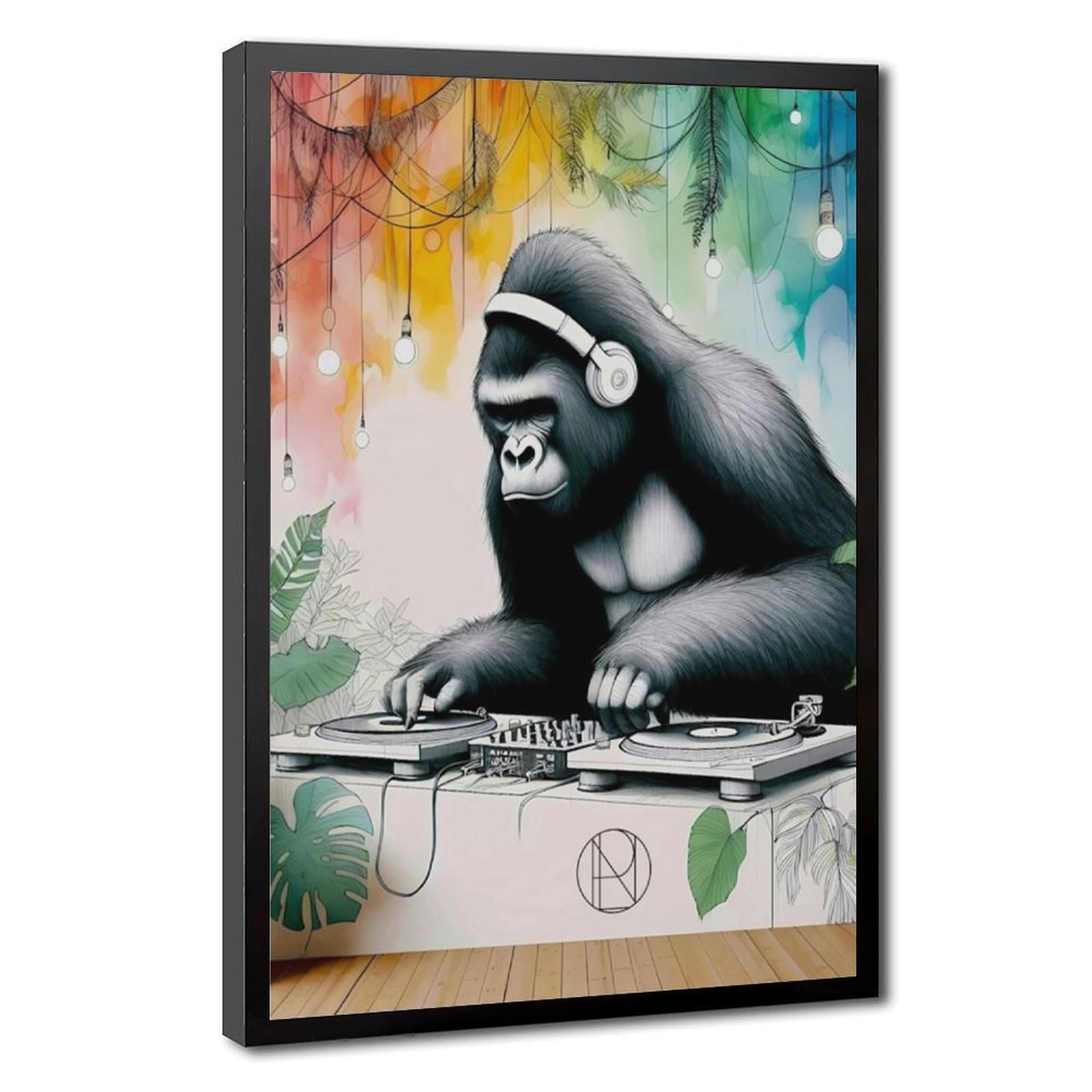 Bareronor Groovin' Gorilla Poster Canvas Poster Bedroom Decor Landscape Office Room Decor Gift 8" L X 12" W