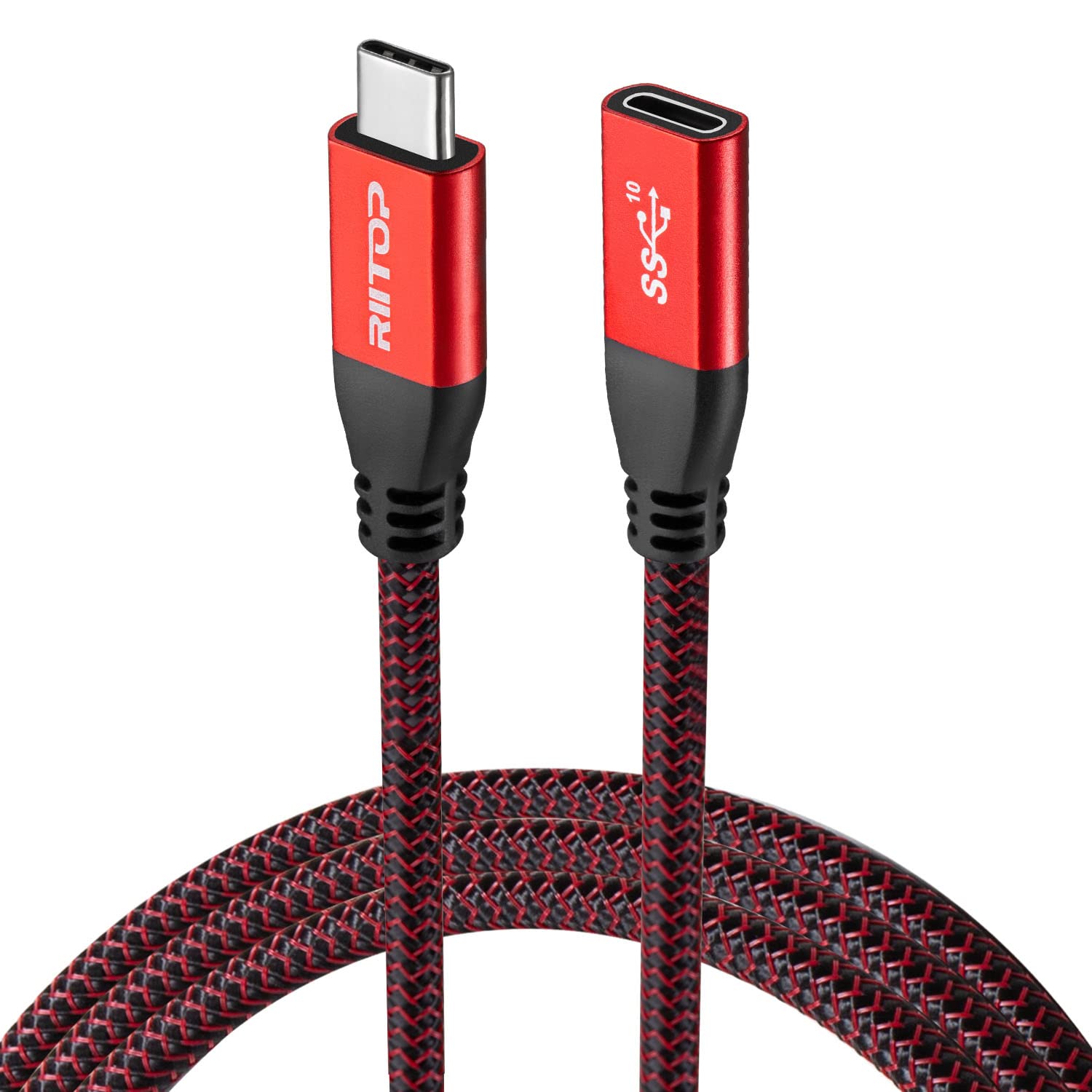 RIITOP USB-C ON/OFF Verlängerungskabel – 1 Meter, 10 Gbit/s, Mit Schalter Für Video, Daten & Power Delivery