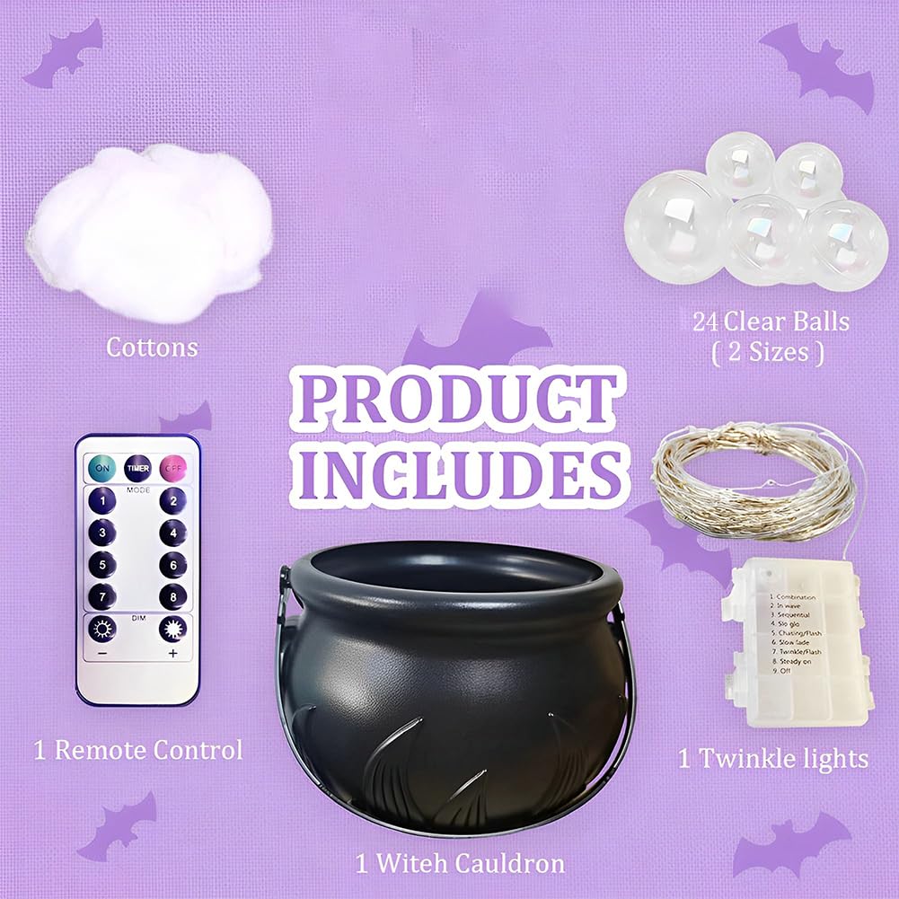 Halloween Hexenkessel Mit LED Beleuchtung - 7 Farben Fernbedienung