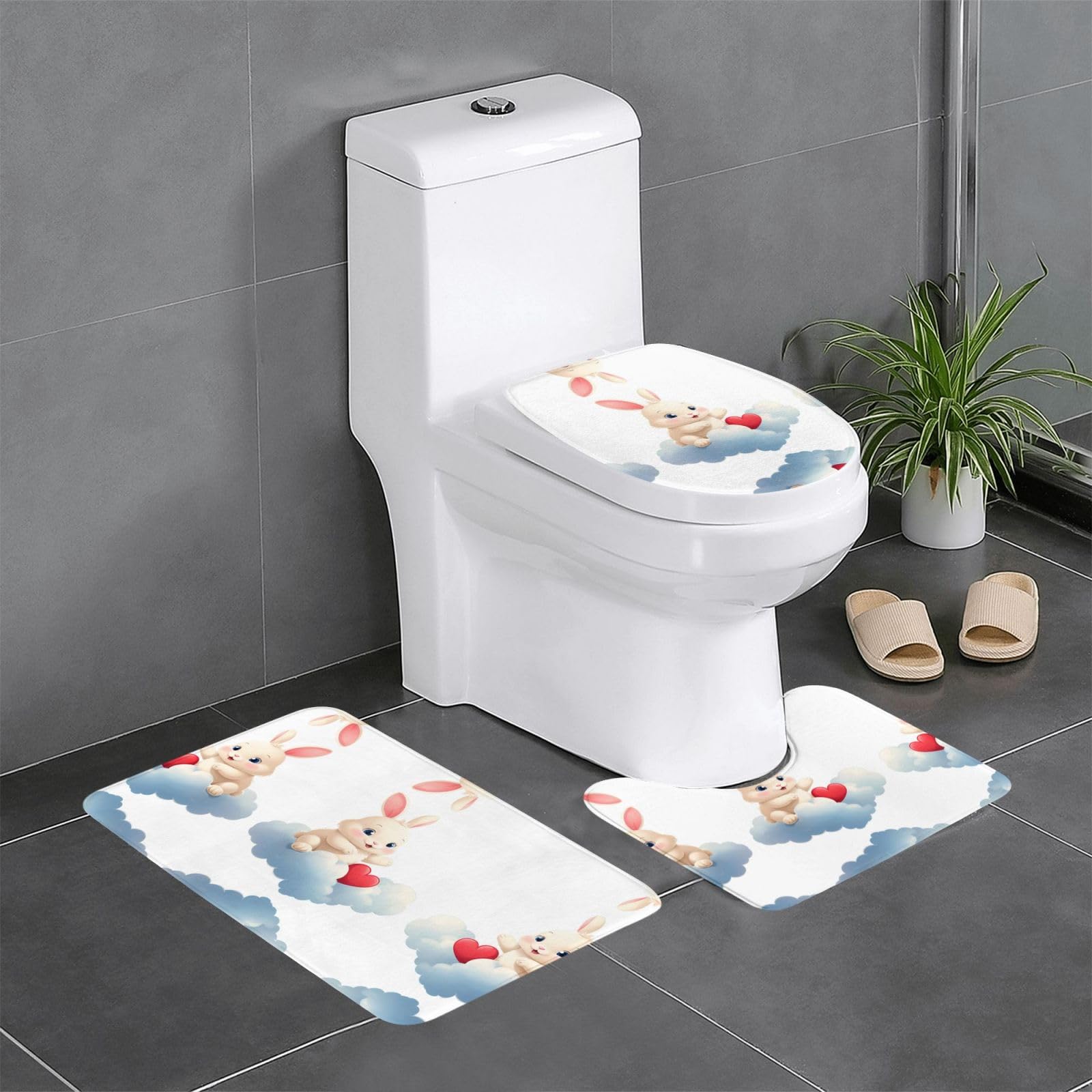 Tapis de salle de bain 61 x 40,6 cm WC lavabo couvercle WHJSSF