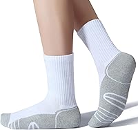 Vista 4 de Calcetines acolchados de algodón para hombre, con compresión de arco atlético, control de humedad, duraderos, cómodos, para trabajo, 6 pares