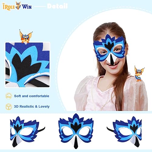 Miniatura 7 de iROLEWIN Disfraz de pájaro de plumas para niños, alas de águila y máscara de pájaro, disfraz para niños pequeños, juego escolar, diversión voladora