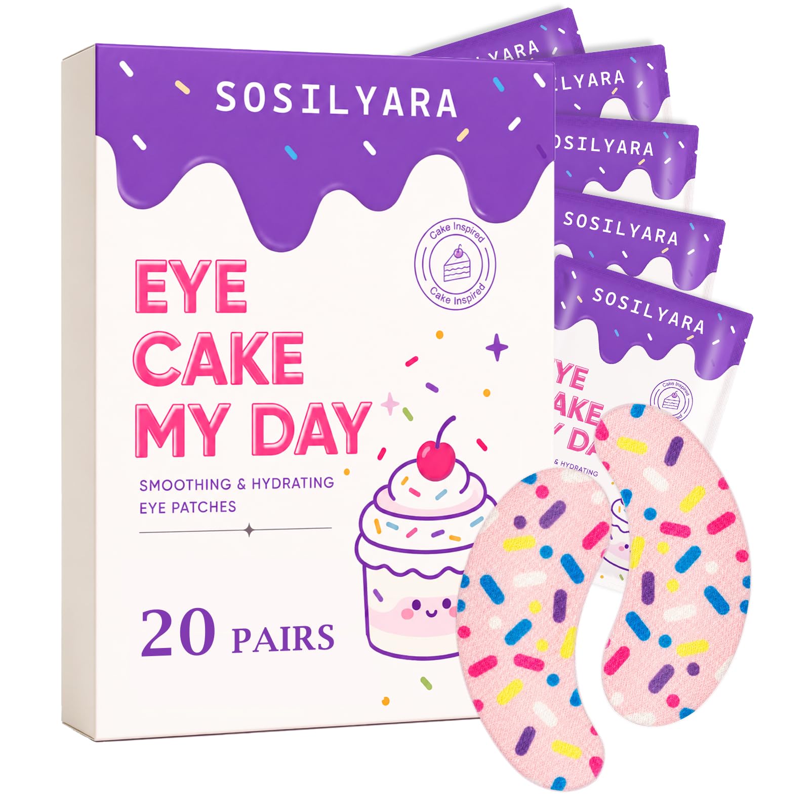 EYE CAKE MY DAY 20Pcs Under Eye Patches, Birthday Gift for Women