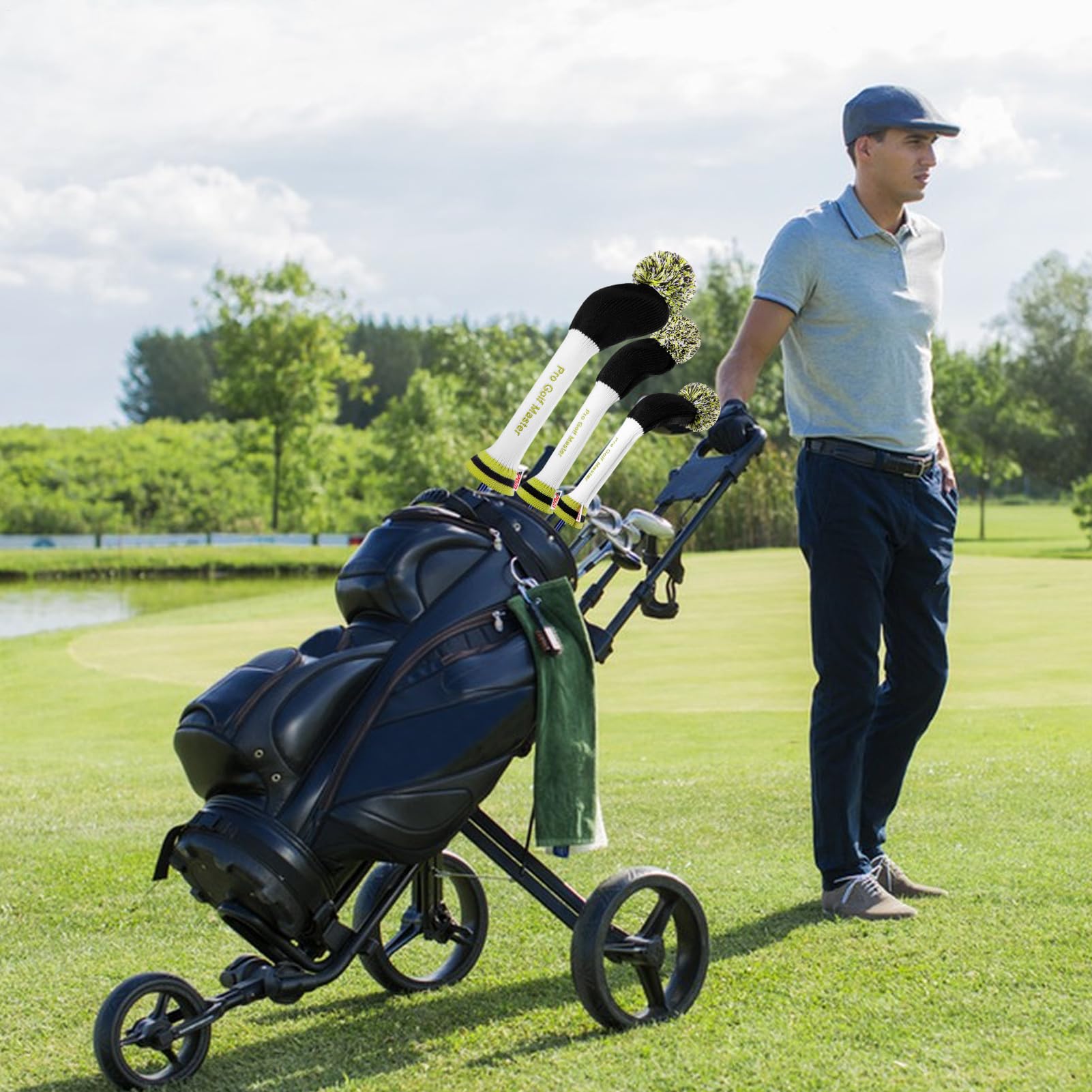 Hybrid-Golf-Kopfbedeckung - 3 Stück 12x8 cm Strickschutzmanschette, weiche und leichte Kopfbedeckung, elegantes Strickdesign, strapazierfähiges Material, einfach zu tragen | Zubehör