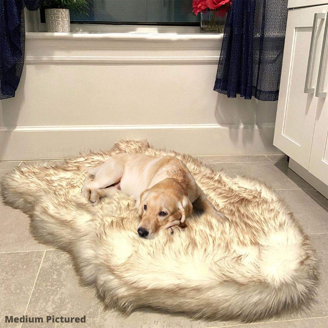 IHAPPYDOG Luxury Faux Fur Orthopedic Dog Bed