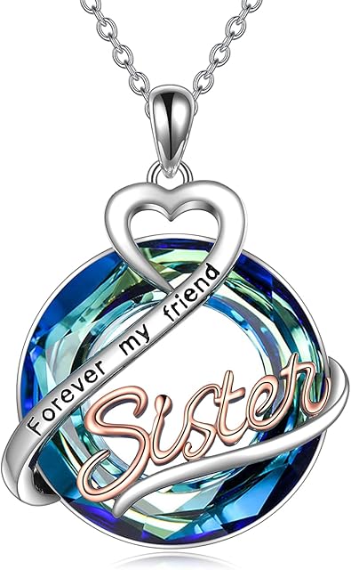 WINNICACA Gifts for Sisters from Sisters 925 Sterling Silver Always My Sister Forever My Friend Sister Necklace Birthday Gifts for Sister