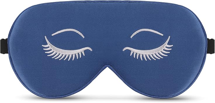 ALASKA BEAR Mulberry Silk Sleep Mask Luxury Cool and Lustrous Eye Cover for Sleeping, Embroidery Gift Ready Packaging, Limited Original Version Flat