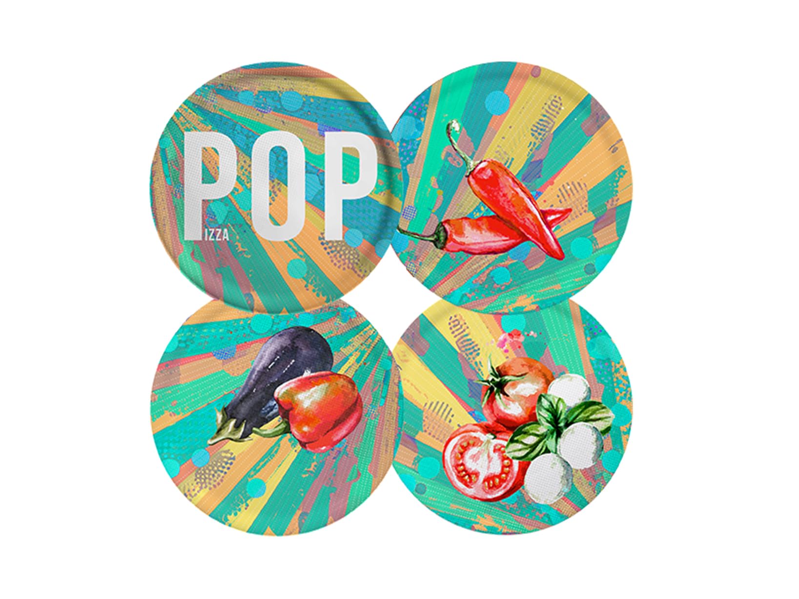 Assiettes à pizza pop multicolores pour animer vos repas de famille