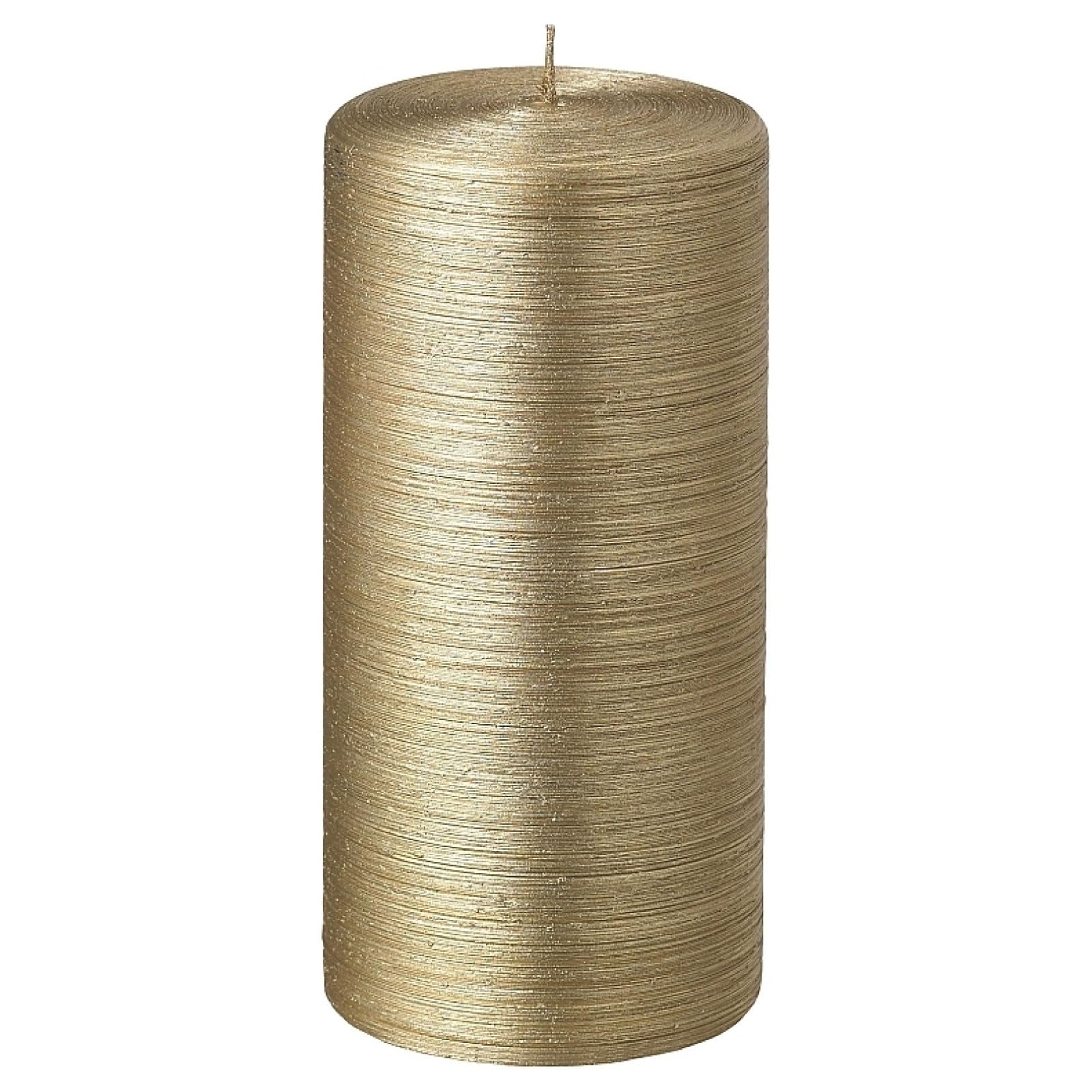 Bougies La Francaise - Pillar Candle - Made in Europe, Gold Color, +/- 25-Hour Burn Time - 2.76 x ?5.9 inches