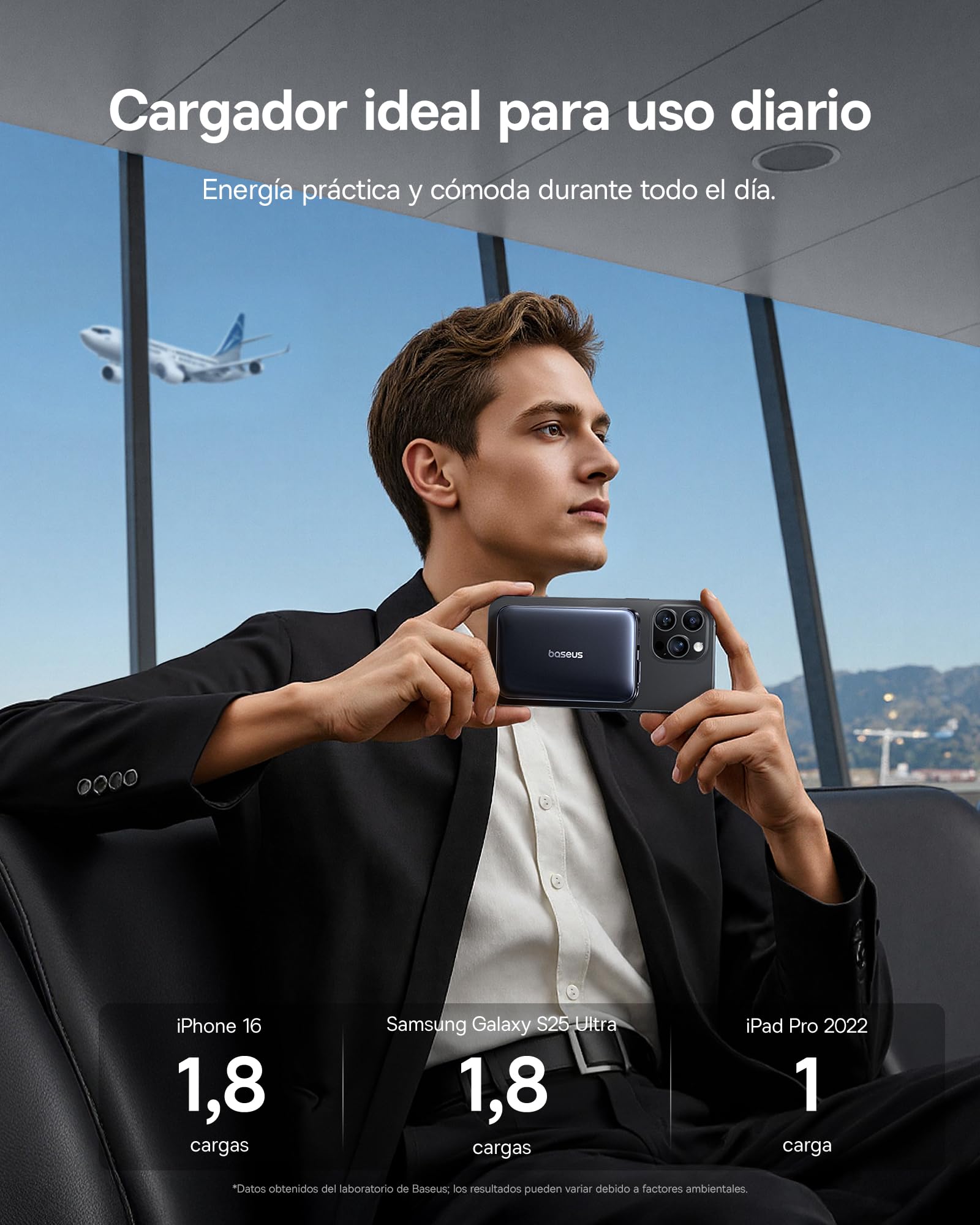 Baseus PicoGo Qi2.2 Certificado Batería Externa Portatil, PD USB-C 45W, Power Bank Magnetica Inalámbrico 25W, Powerbank 10000mAh Compatible con iPhone 17/16/15/14/13/12/Pro/Pro MAX Series