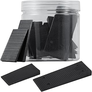 24 Pack Black Multi Purpose Furniture Plastic Shims for Leveling Extreme Weight Capacity Wedges Easy to Snap Cut-to-fit Size Leveler for Toilet Shims, Doors, Windows, Sheds, Table