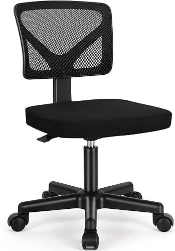 Sweetcrispy Small Office Desk Chair, Ergonomic Low-Back Mesh Rolling Work
