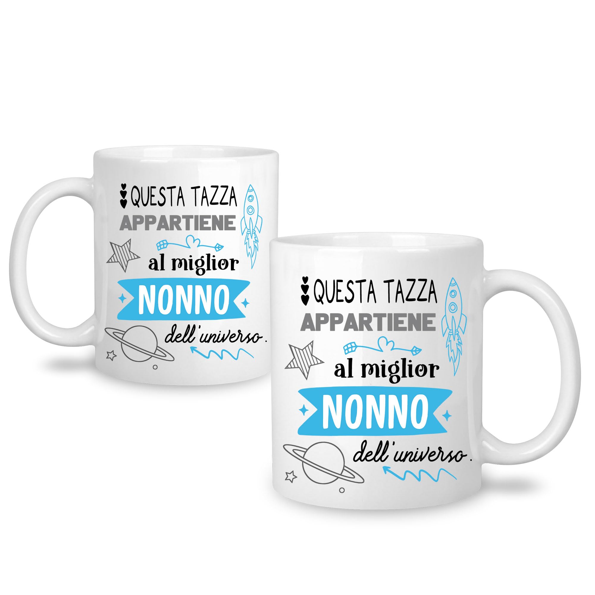Yufansd Mug Tazza Caffè - Al Miglior Nonno dell'Universo - Regalo Originale per Festa dei Nonni, Compleanno, Festa del Papà, Natale - Ceramica 350 ML