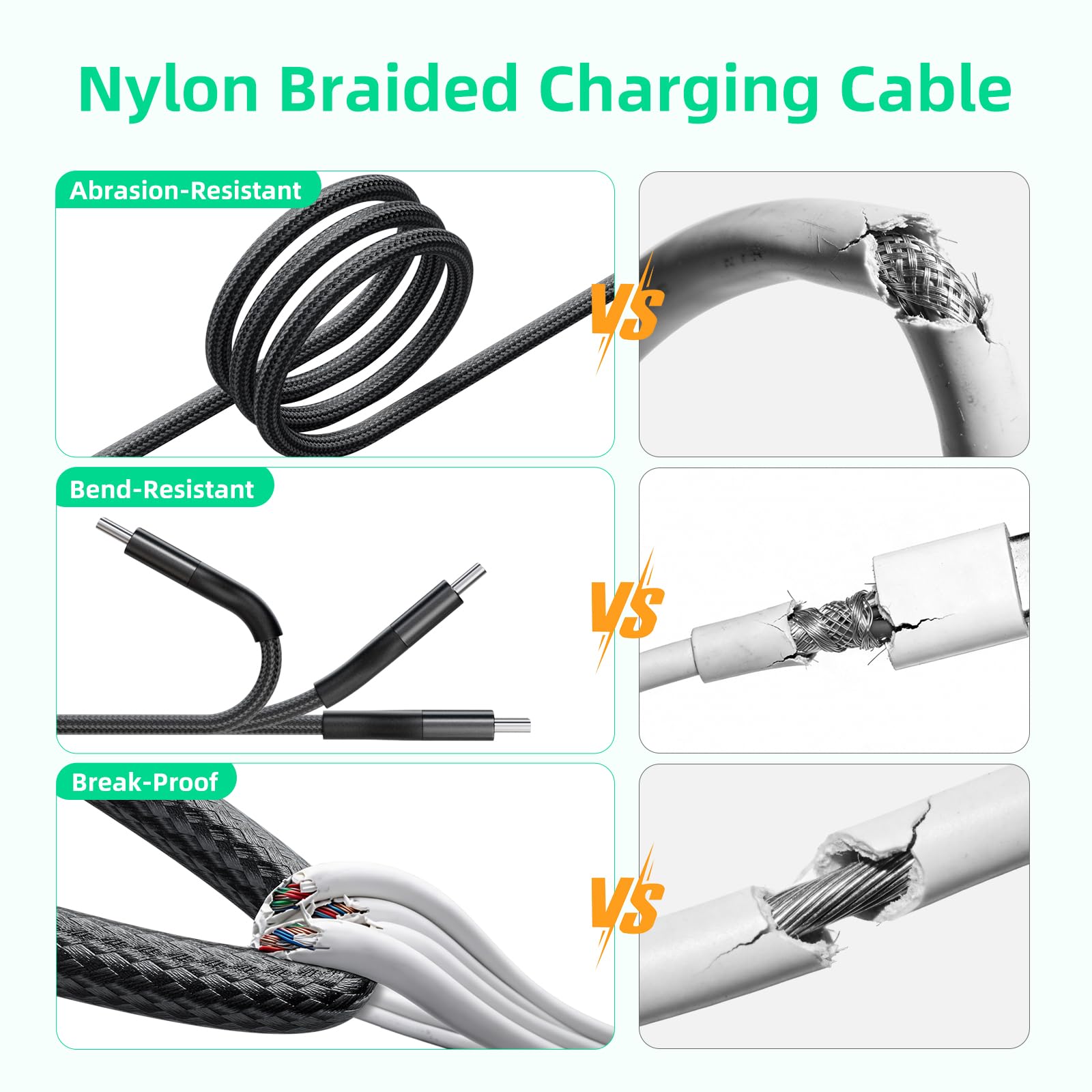 A-Pce 4-in-2 Multi Charging Cable with Smartwatch Charging, Black-5FT view 3