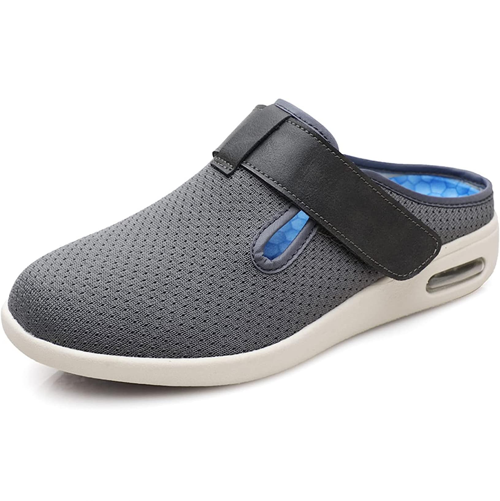 WoCOyo Diabetic Shoes for Men Extra Wide Fit Easy Close Breathable Orthopedic Slippers Adjustable Slip On Walking Sneakers for Swollen Feet Plantar Fasciitis,005,43.5EU