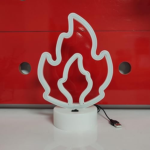 Vista 51 de JYWJ Letreros de neón con base de soporte, luz de neón alimentada por USB o 3 pilas AA, decoración LED de pared de escritorio, varias fiestas