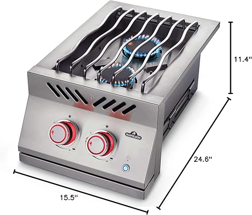 Miniatura 2 de Napoleon Componente integrado - BIB12RTNSS - Quemador de doble rango de goteo, parrilla para barbacoa, acero inoxidable de grado marino, gas