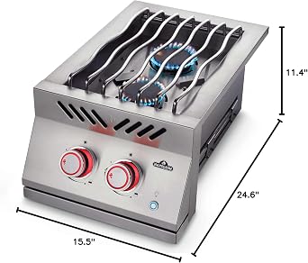 Napoleon BIB12RTNSS Built-In Dual Drop-In Range Burner, 12-Inch, Natural Gas
