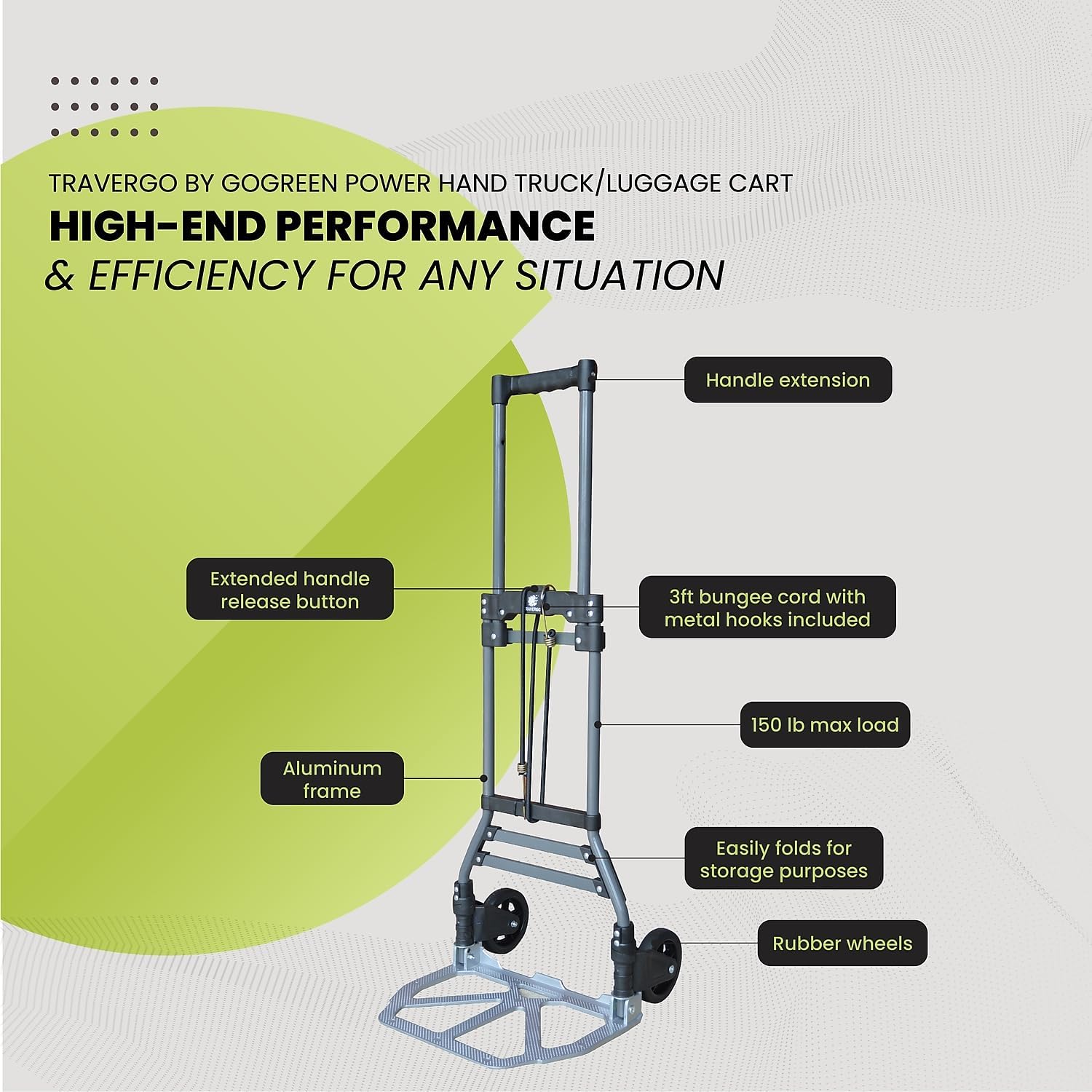 Travergo Luggage/Hand Cart, Gray (TR1800)